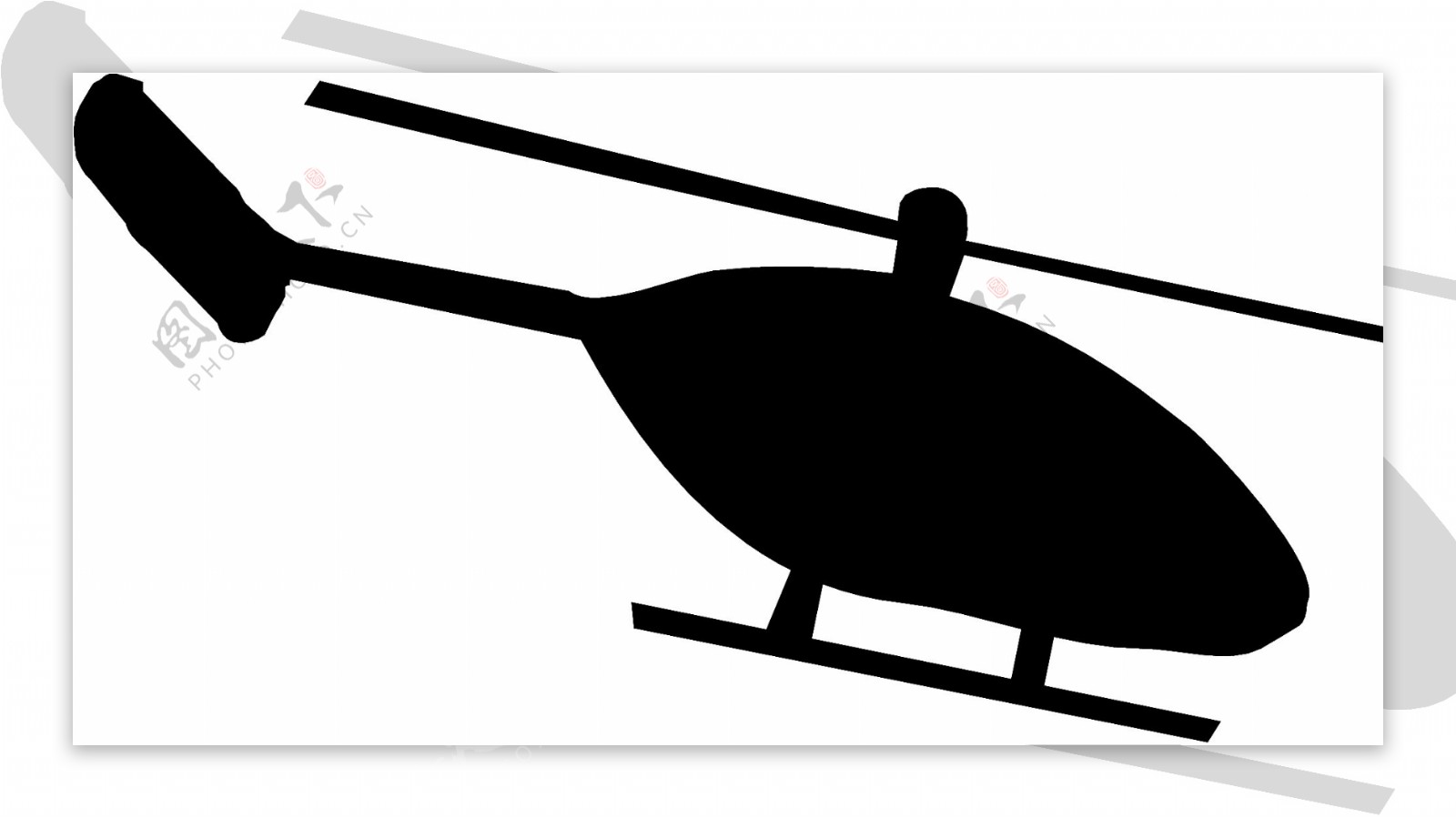 直升机剪影矢量图图片