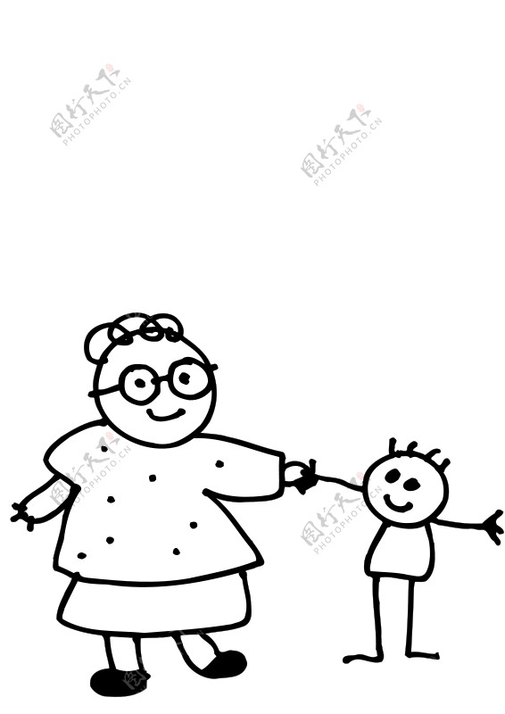 妈妈抱着孩子的手的轮廓