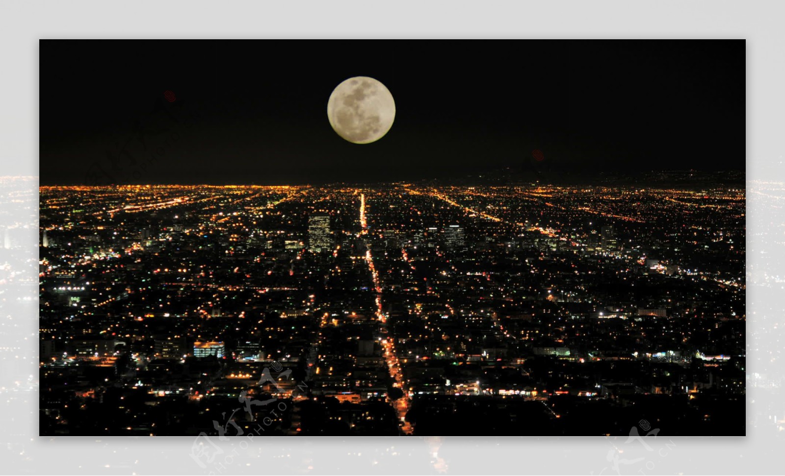 月亮在洛杉矶定时录像上升的股票视频免费下载