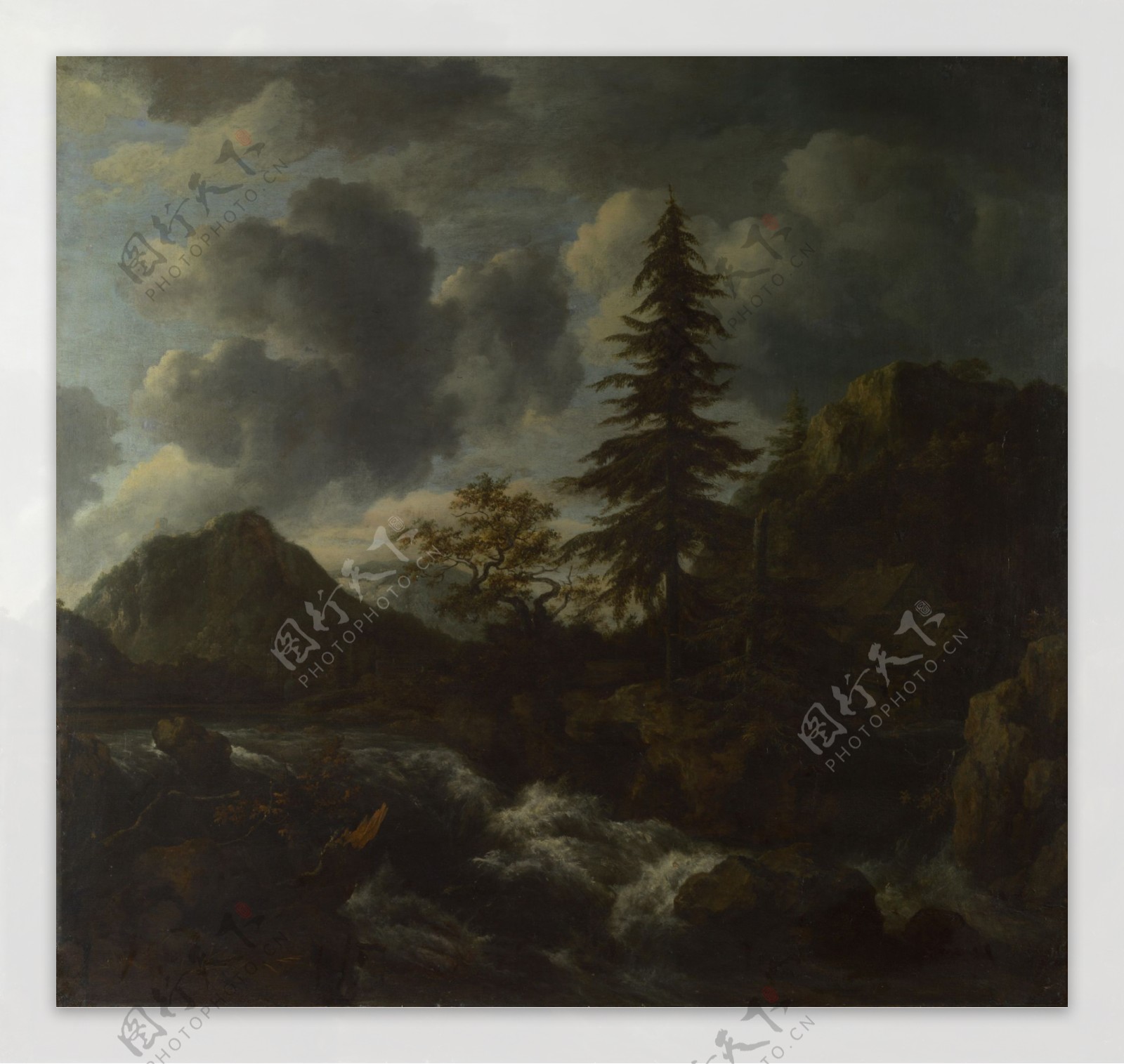 JacobvanRuisdaelATorrentinaMountainousLandscape画家古典画古典建筑古典景物装饰画油画