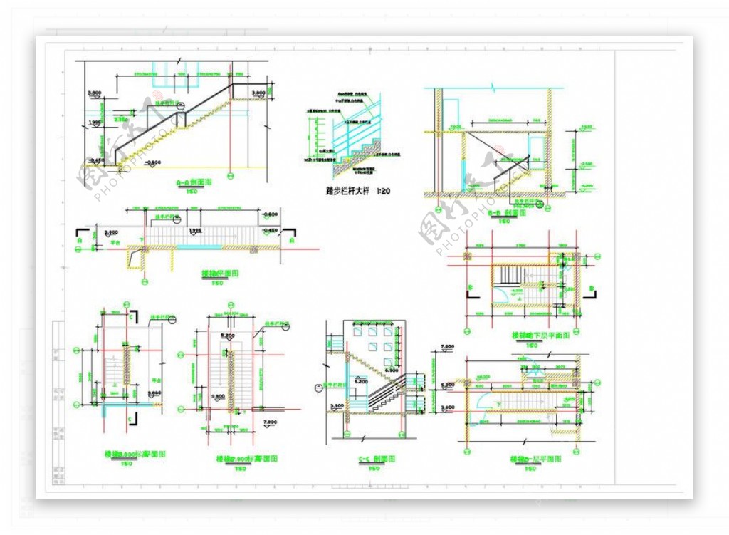 楼梯大样详图cad图纸