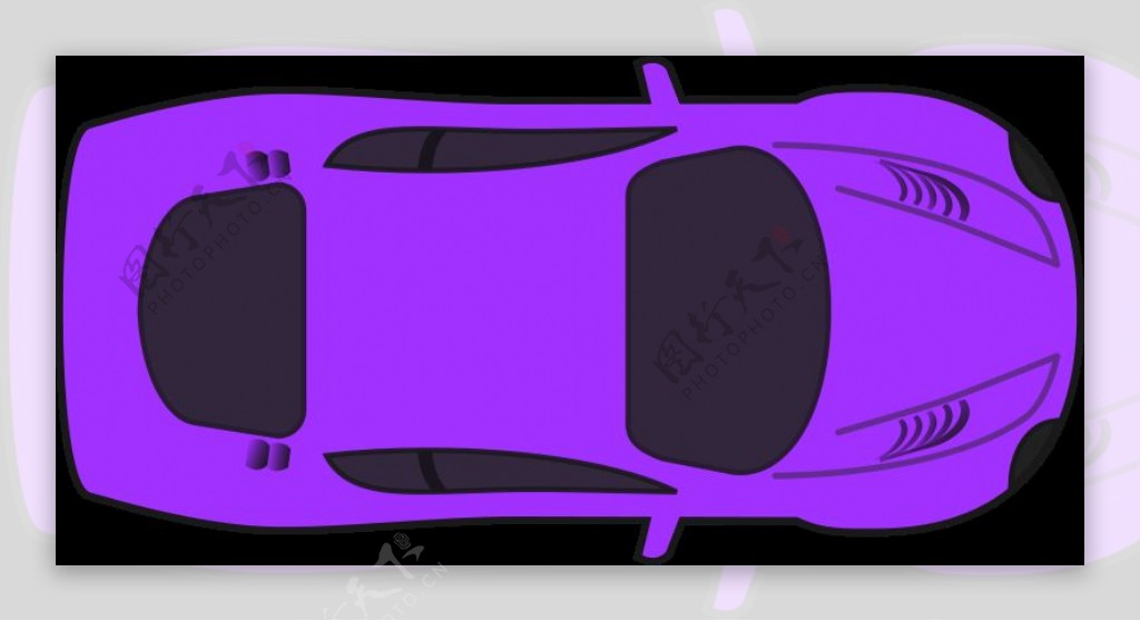 紫色的赛车俯视图