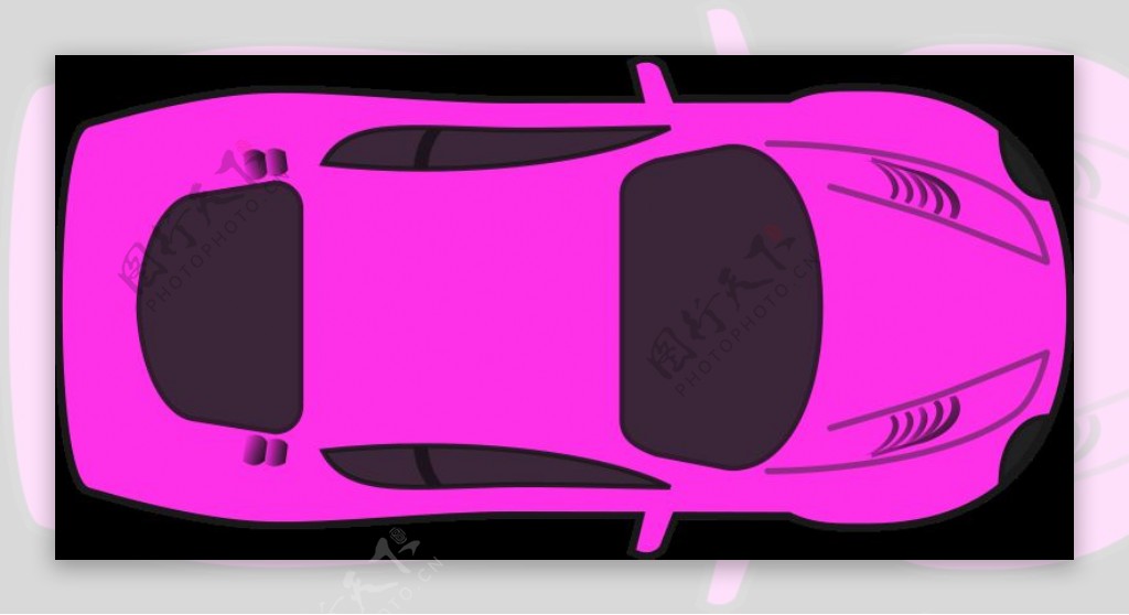 粉红色的赛车俯视图