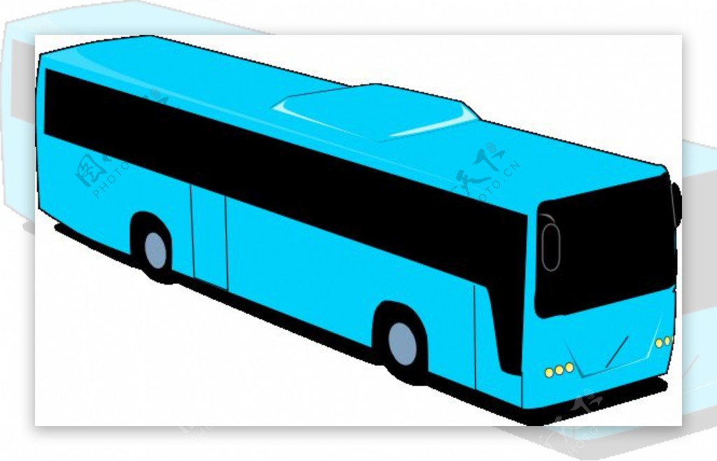 蓝色旅游巴士剪贴画