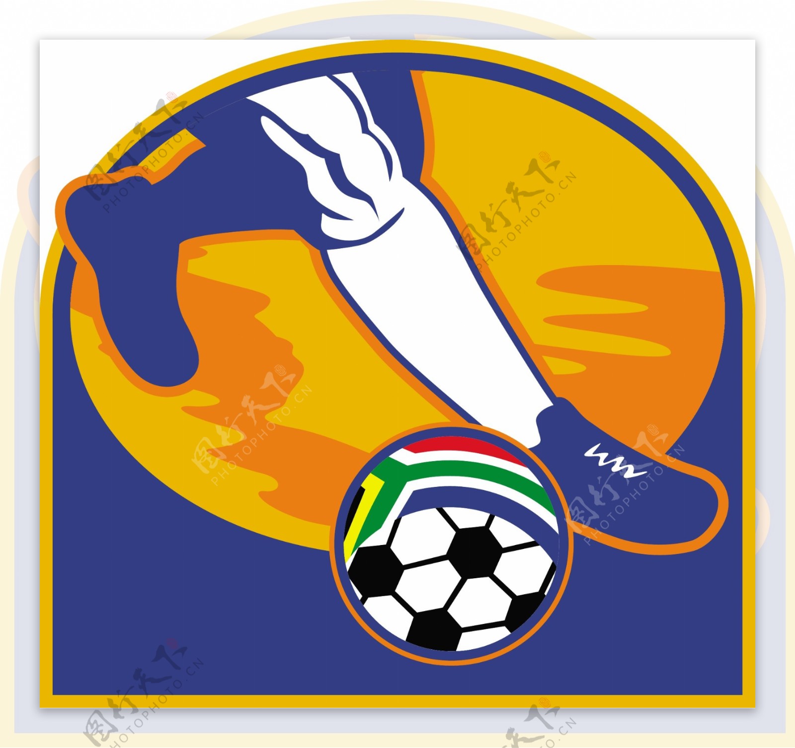 足球运动员球国旗南非