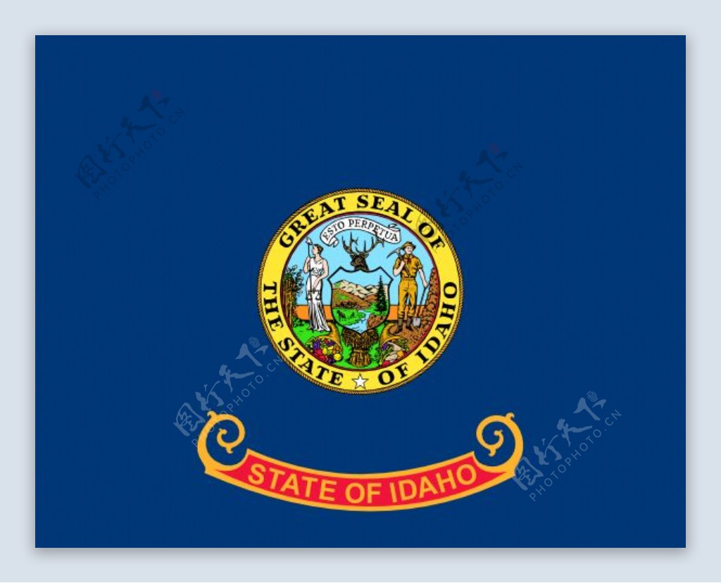 美国爱达荷州的旗帜的剪辑艺术