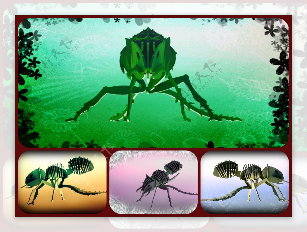 红火蚁虫蚁虫的三维模型metalcraftdesign拼图板