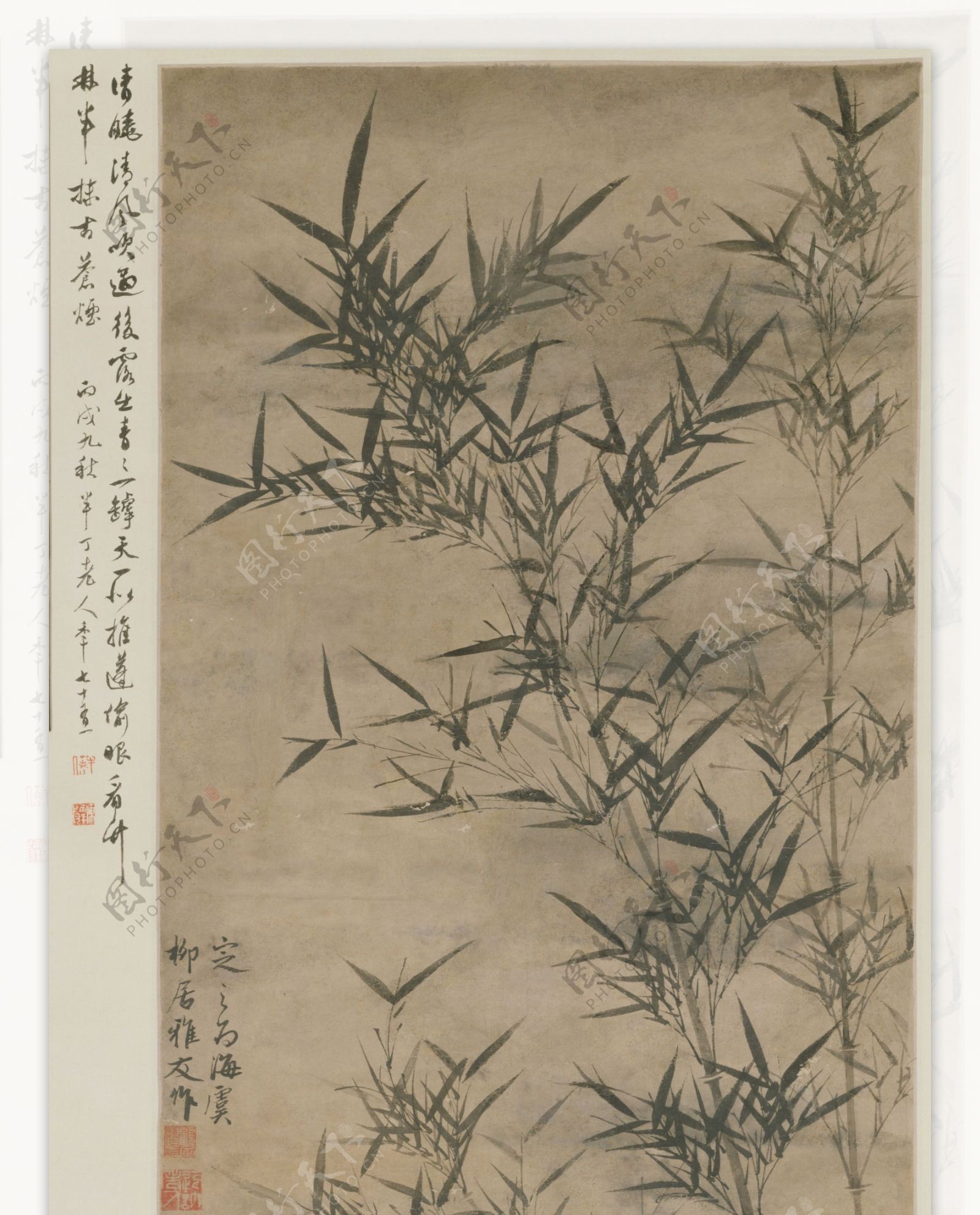 竹石图轴图片