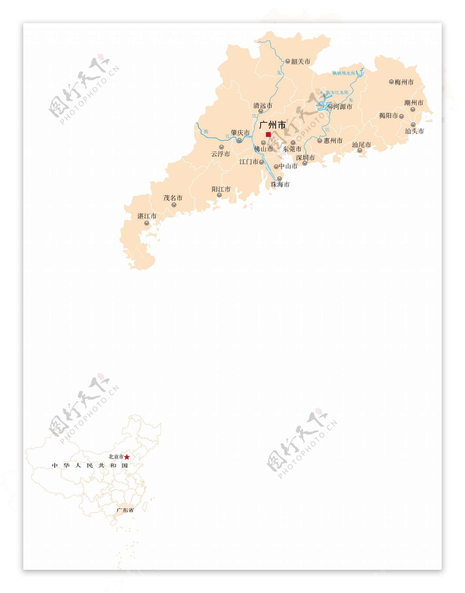 广东省行政地图矢量图