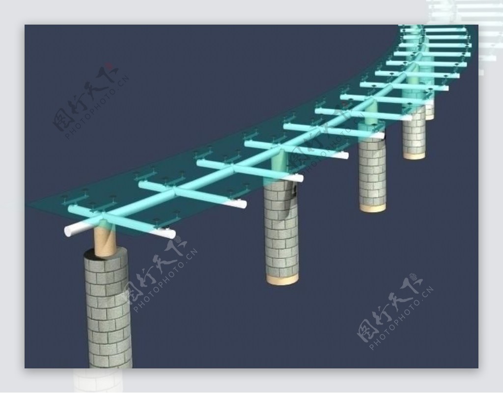 廊架max建筑模型图片