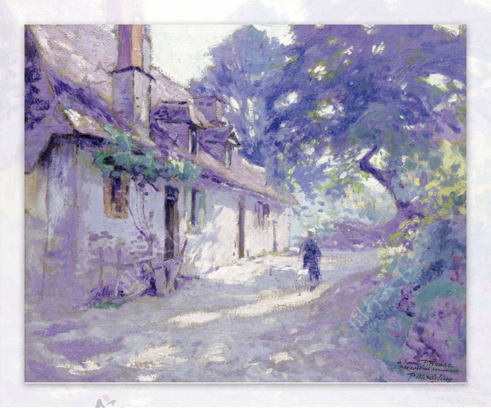 PaulMadelineFarmsYard1918画家风景画静物油画建筑油画装饰画