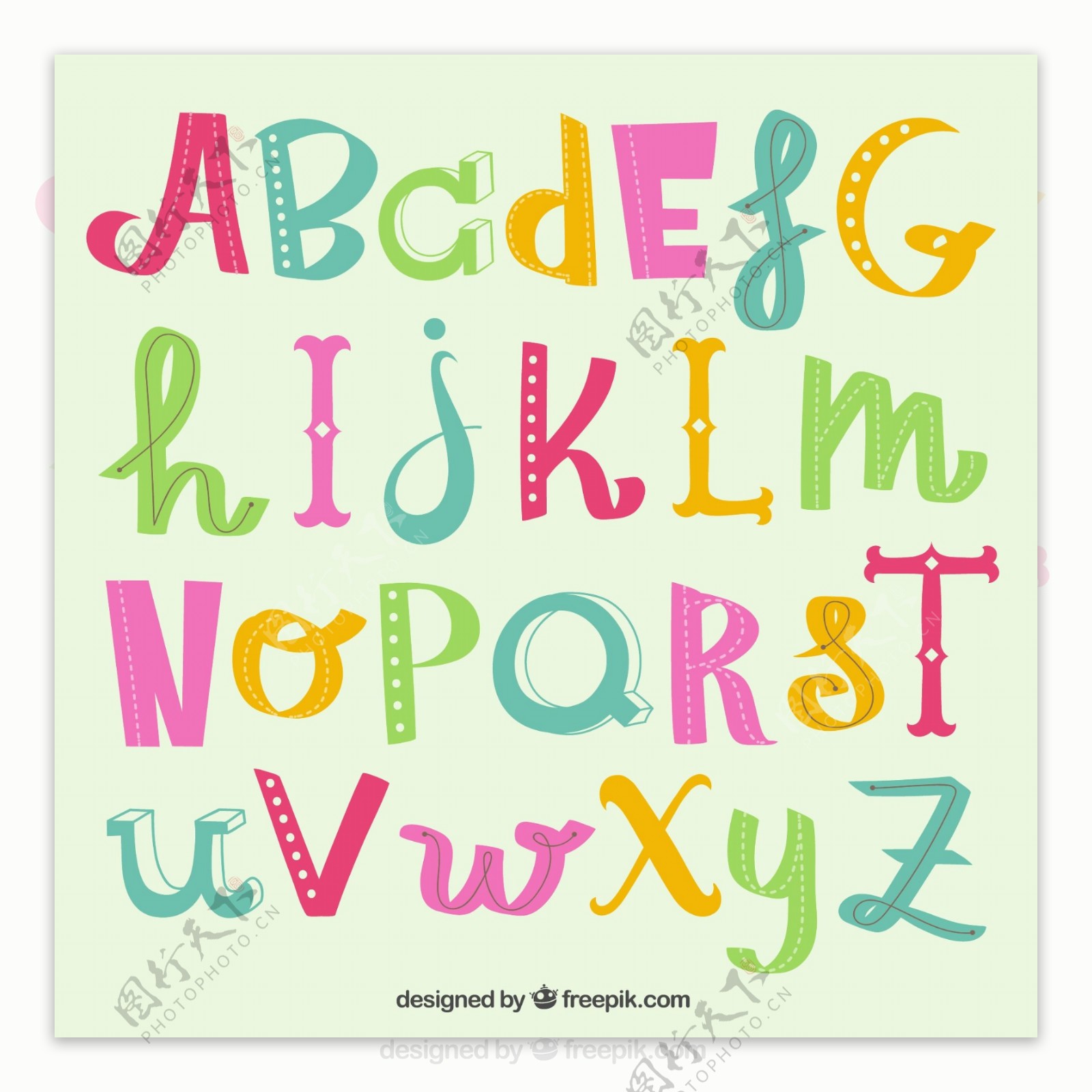 彩色字母设计