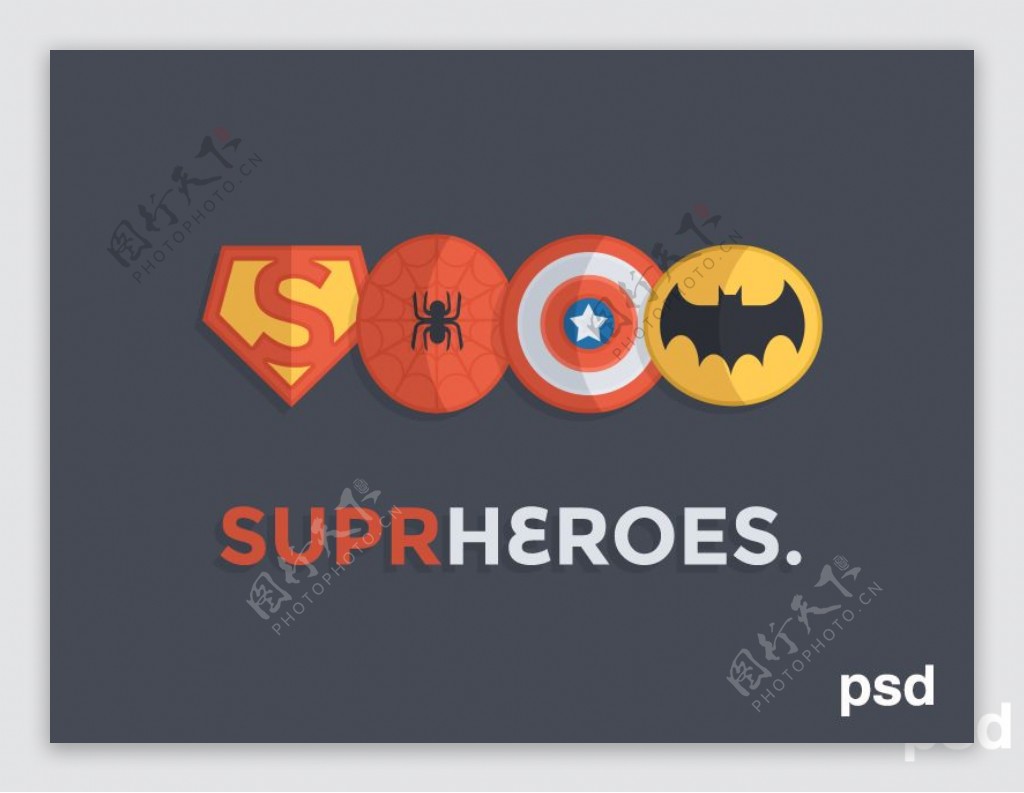 超级英雄图标PSD素材