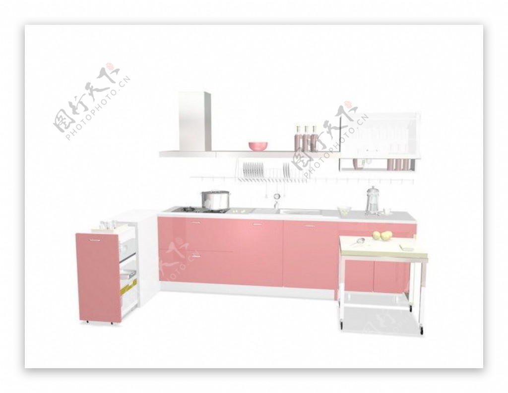 室内设计厨房餐厅3d素材3d模型21