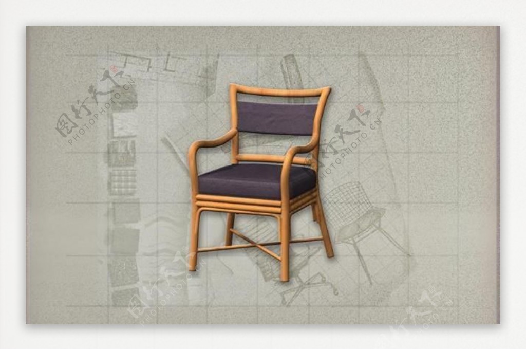 酒店风格家具椅子A0143D模型