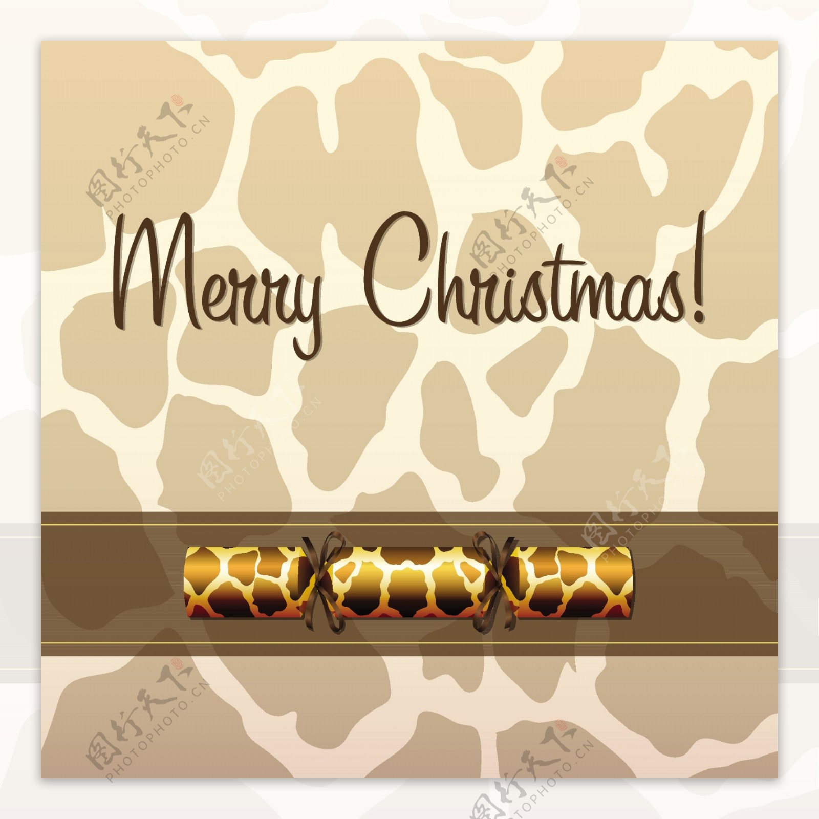 长颈鹿饼干圣诞卡片矢量格式