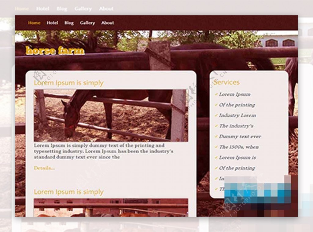 棕色马棚企业网站模板