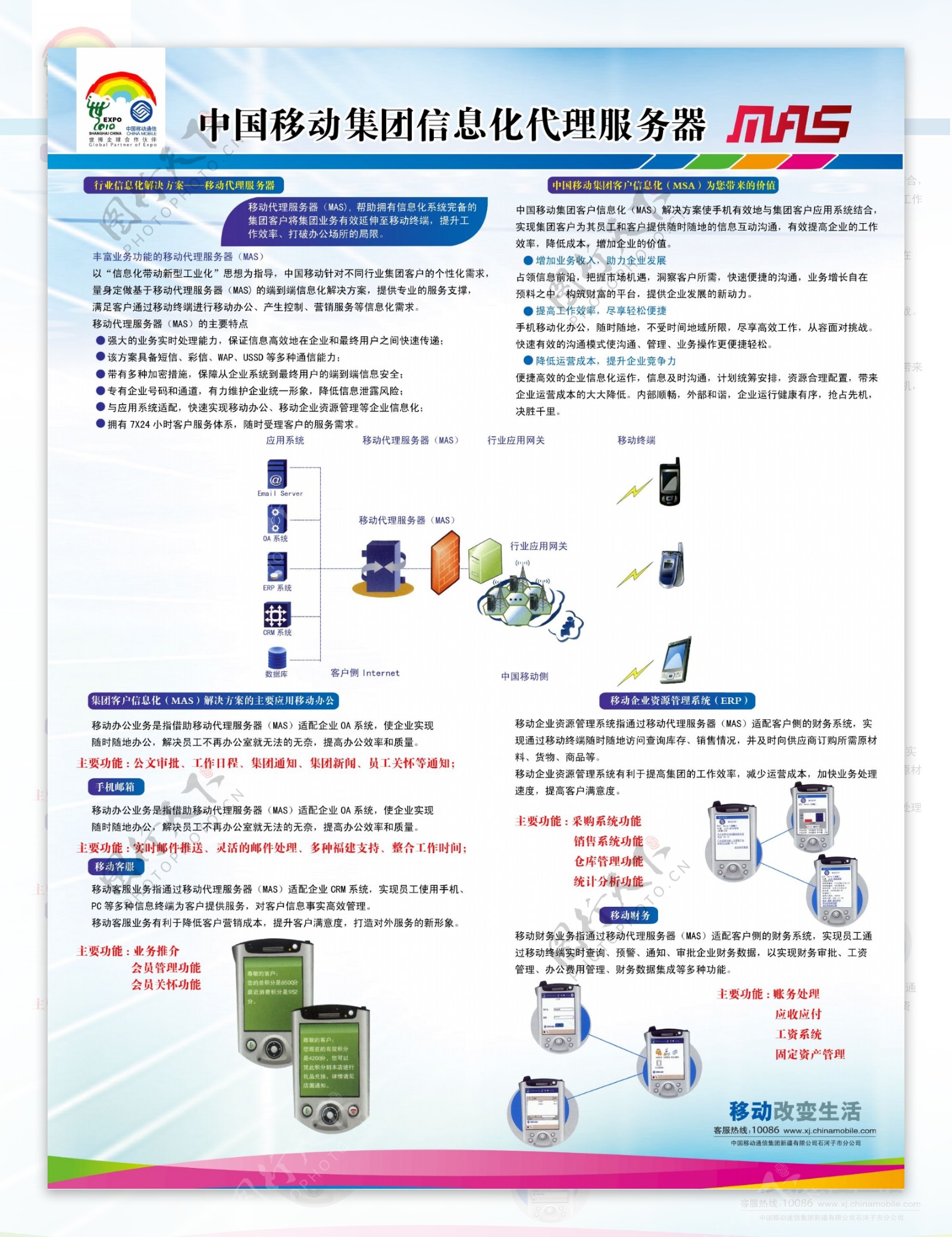 中国移动信息化代理服务器mas展板图片
