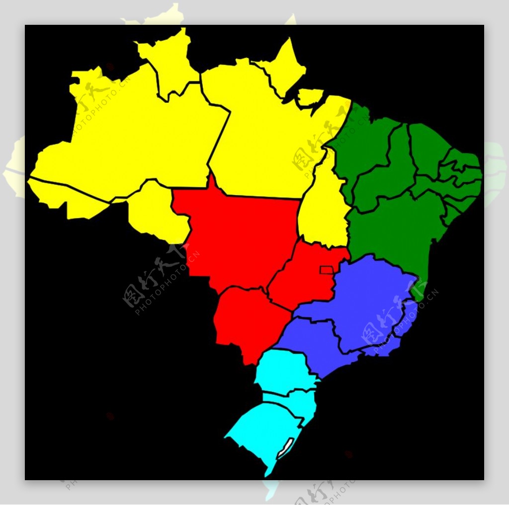 巴西彩色地图