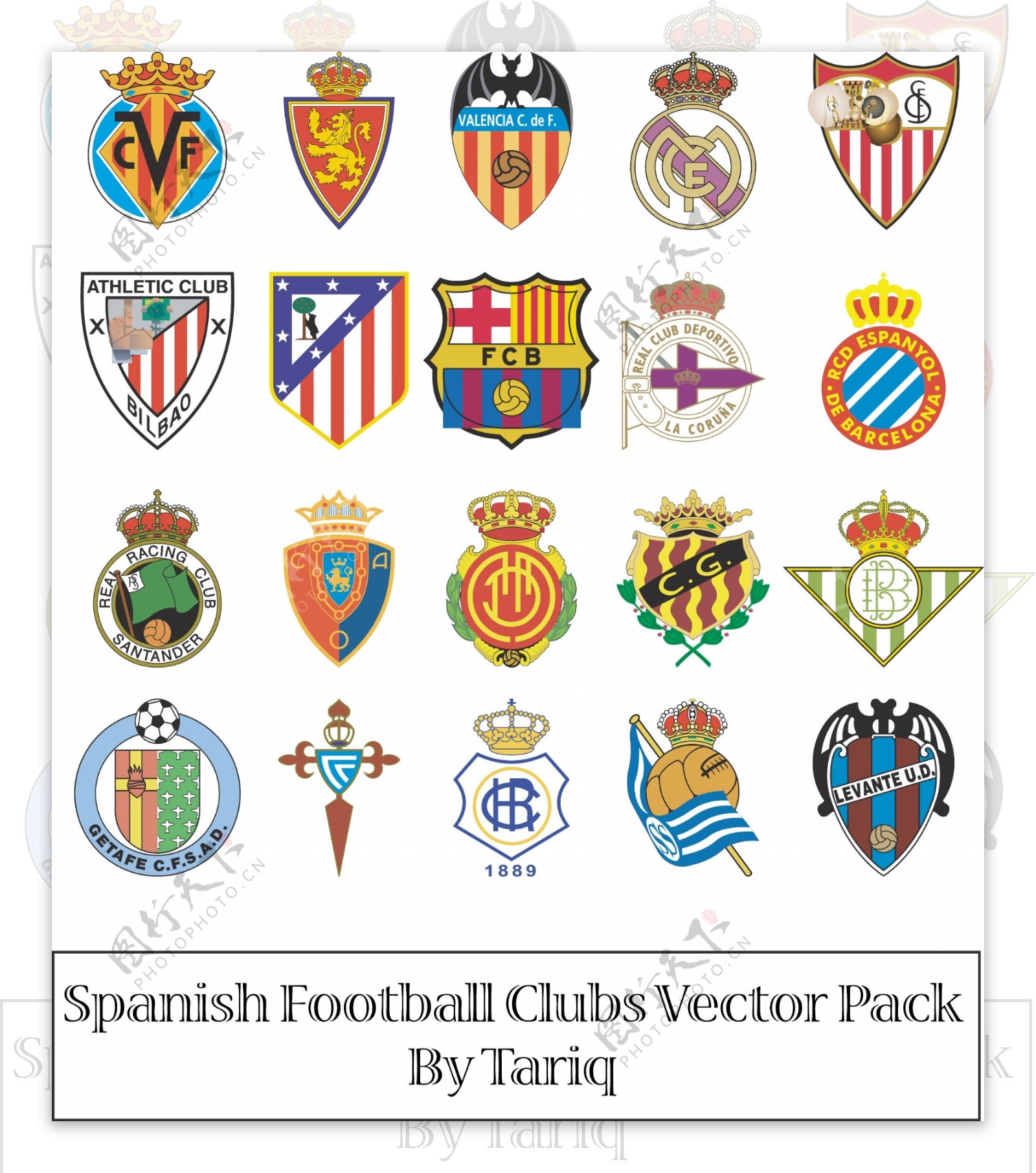 西班牙足球俱乐部logo标识矢量