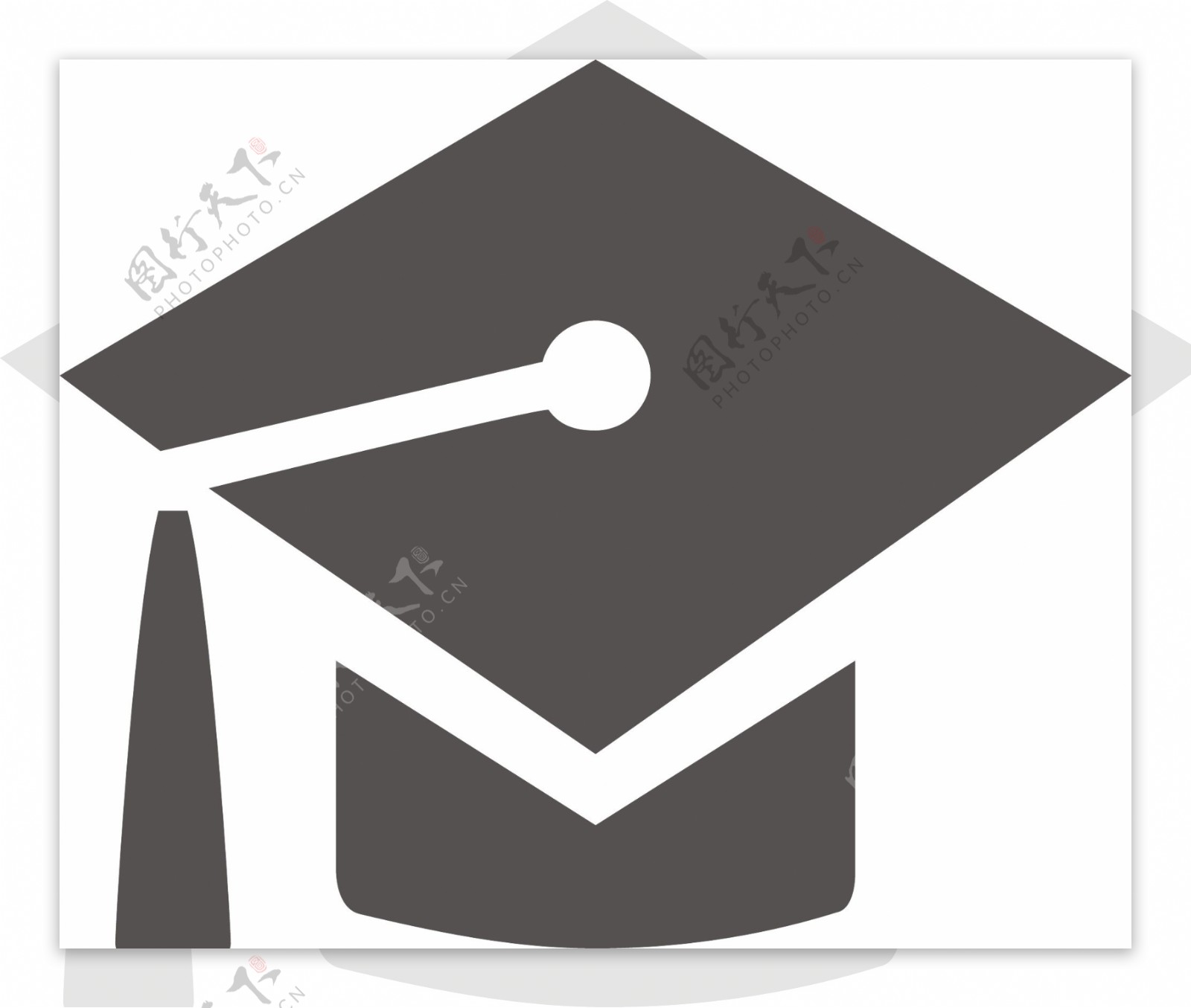 毕业帽字形图标