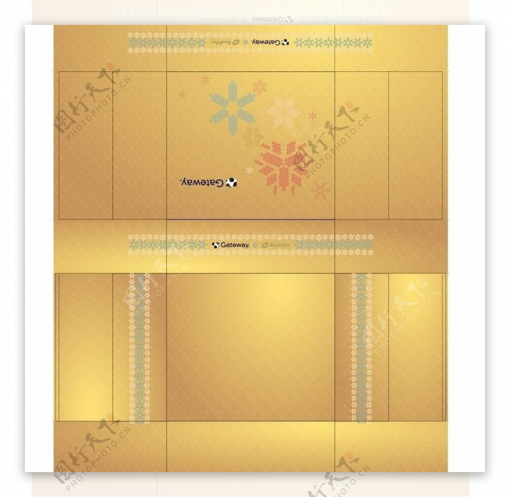 金黄色花纹包装盒设计