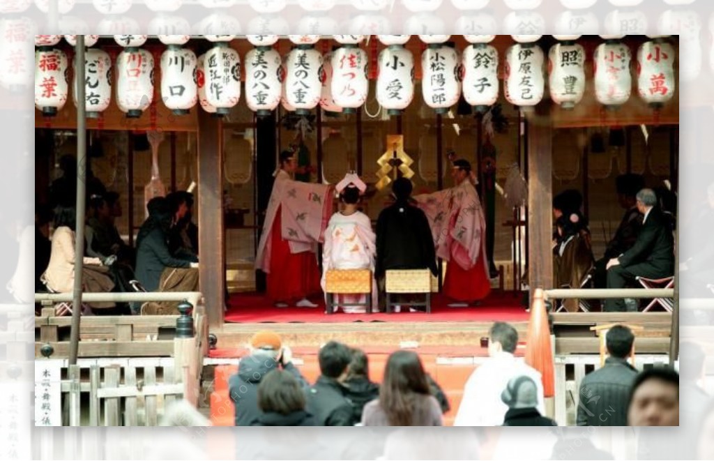 日式神社婚礼现场图片