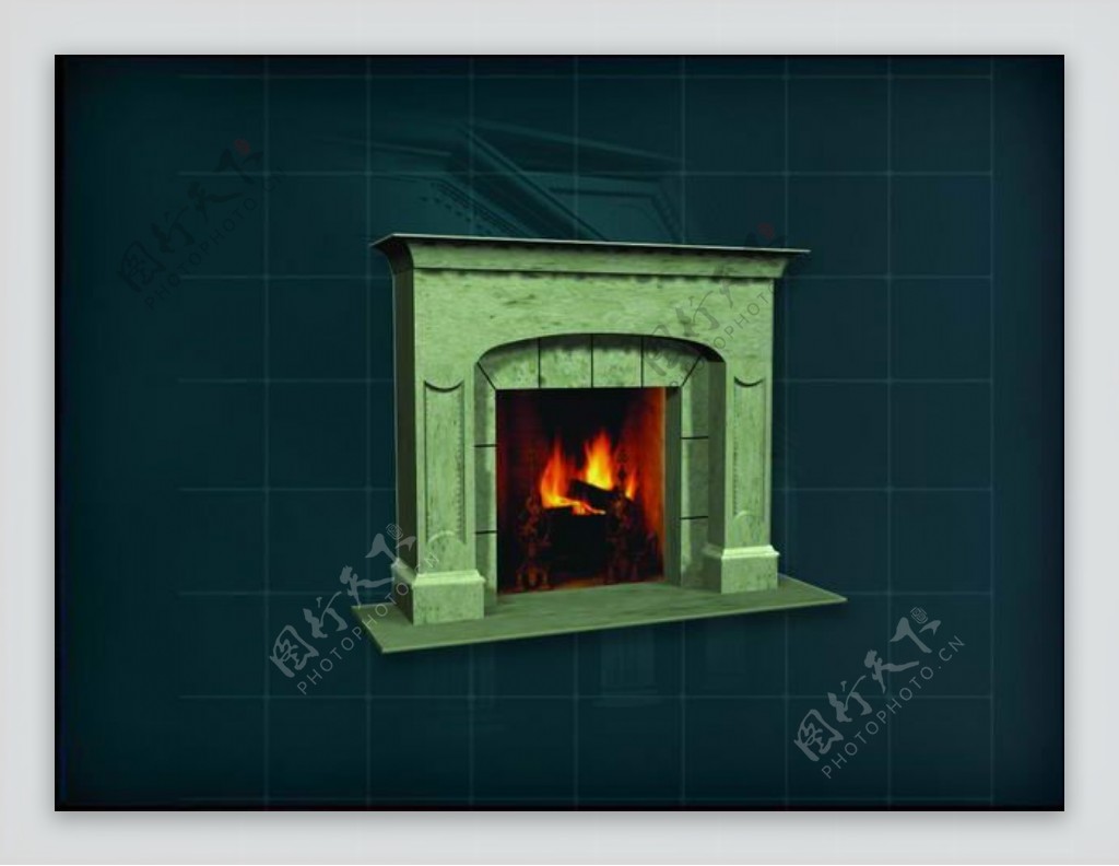 室内设计壁炉3d素材3d装修模板16