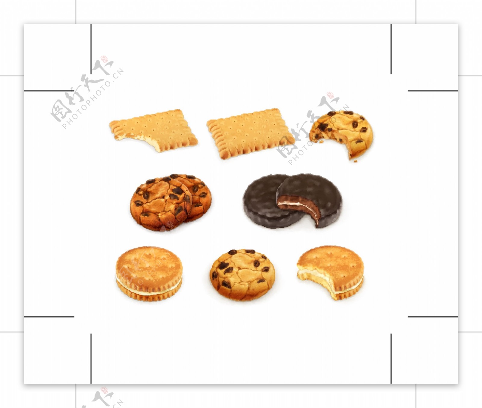 美味饼干卡通矢量图