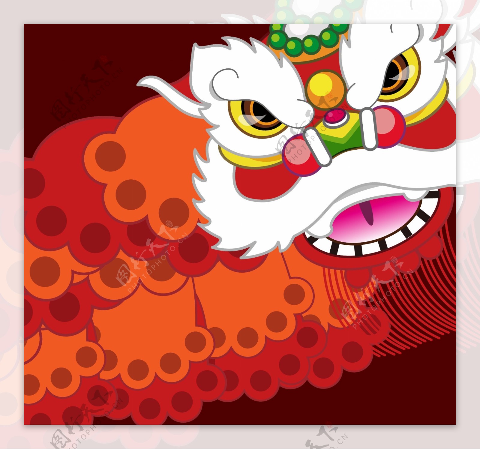 喜庆春节舞狮背景矢量图中国春节舞狮中国春节舞狮新年节日素材矢量图库AI格式
