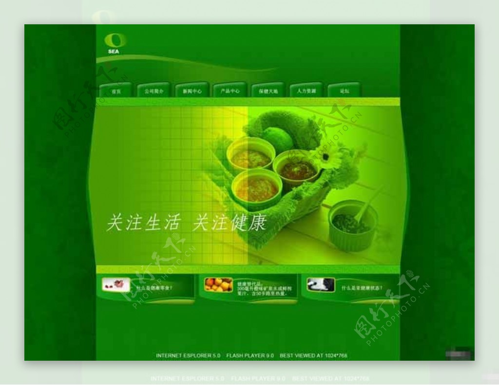 绿色健康饮食企业网页模板