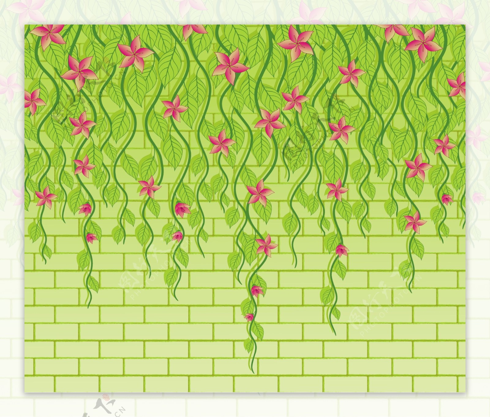花朵矢量墙