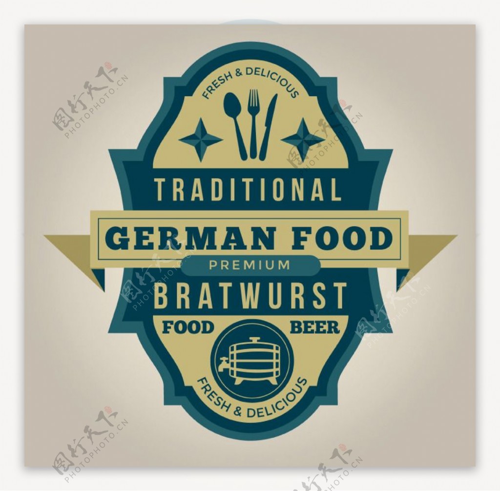 德国传统食品标签矢量素材