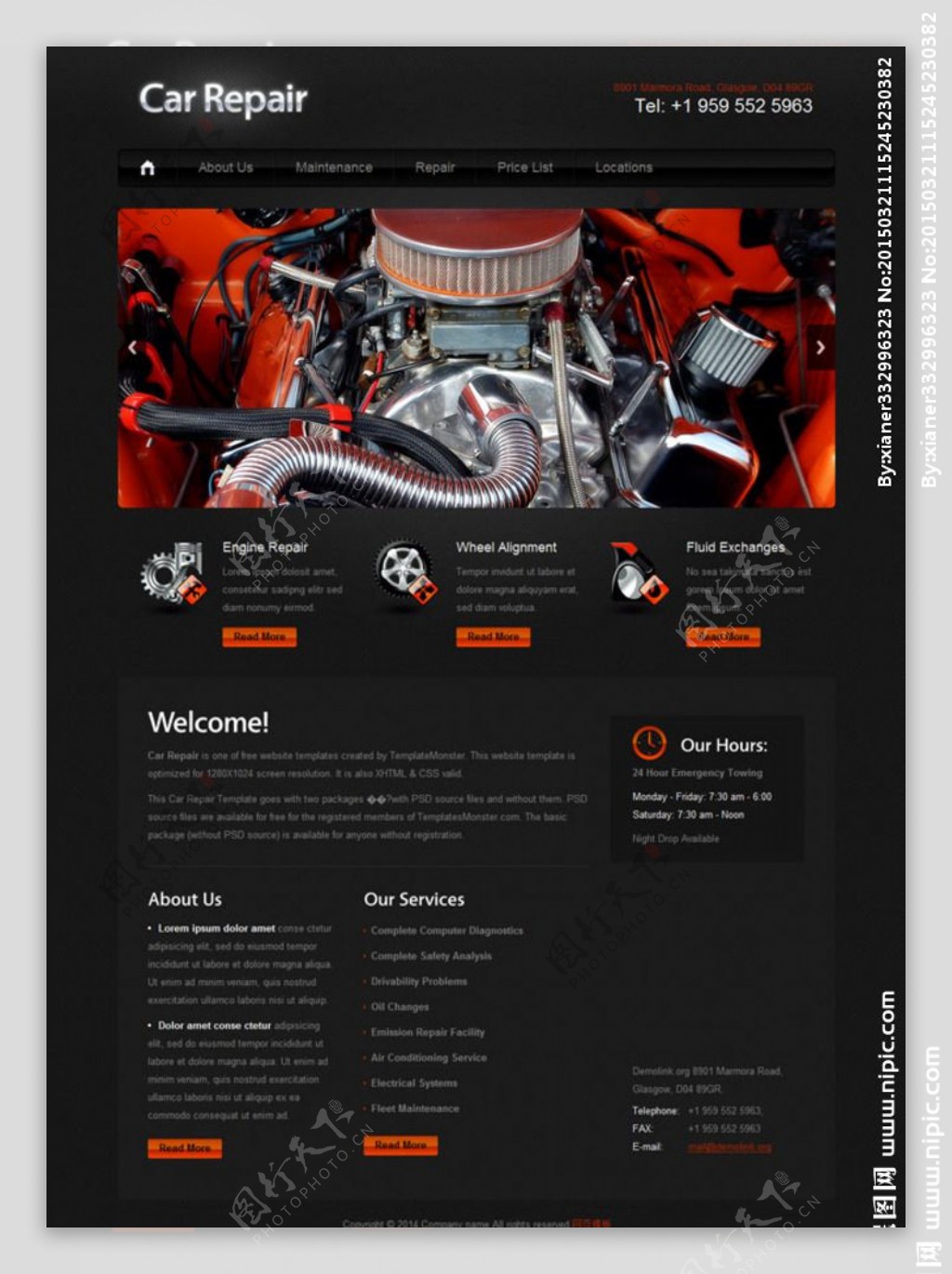 发动机维修企业网站图片