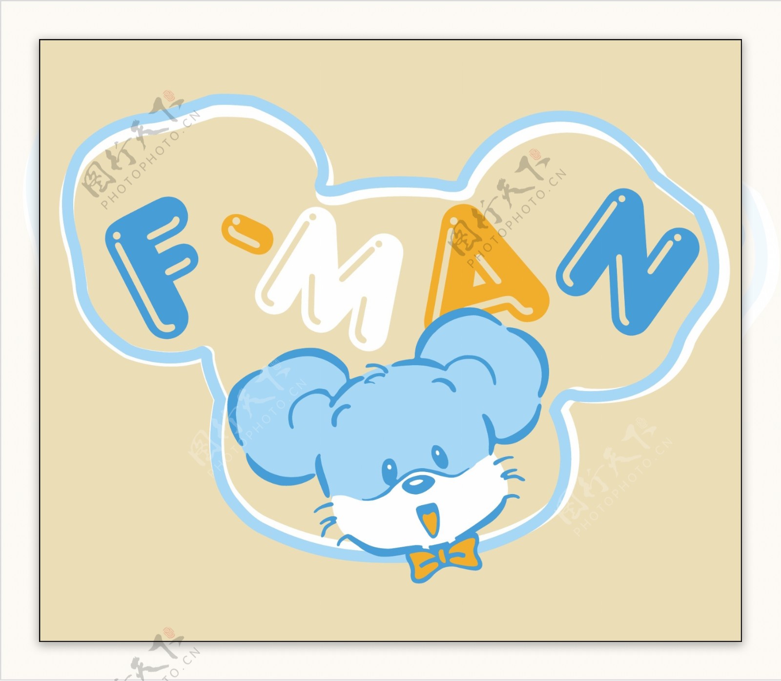 印花矢量图卡通动物老鼠图文结合FMAN免费素材