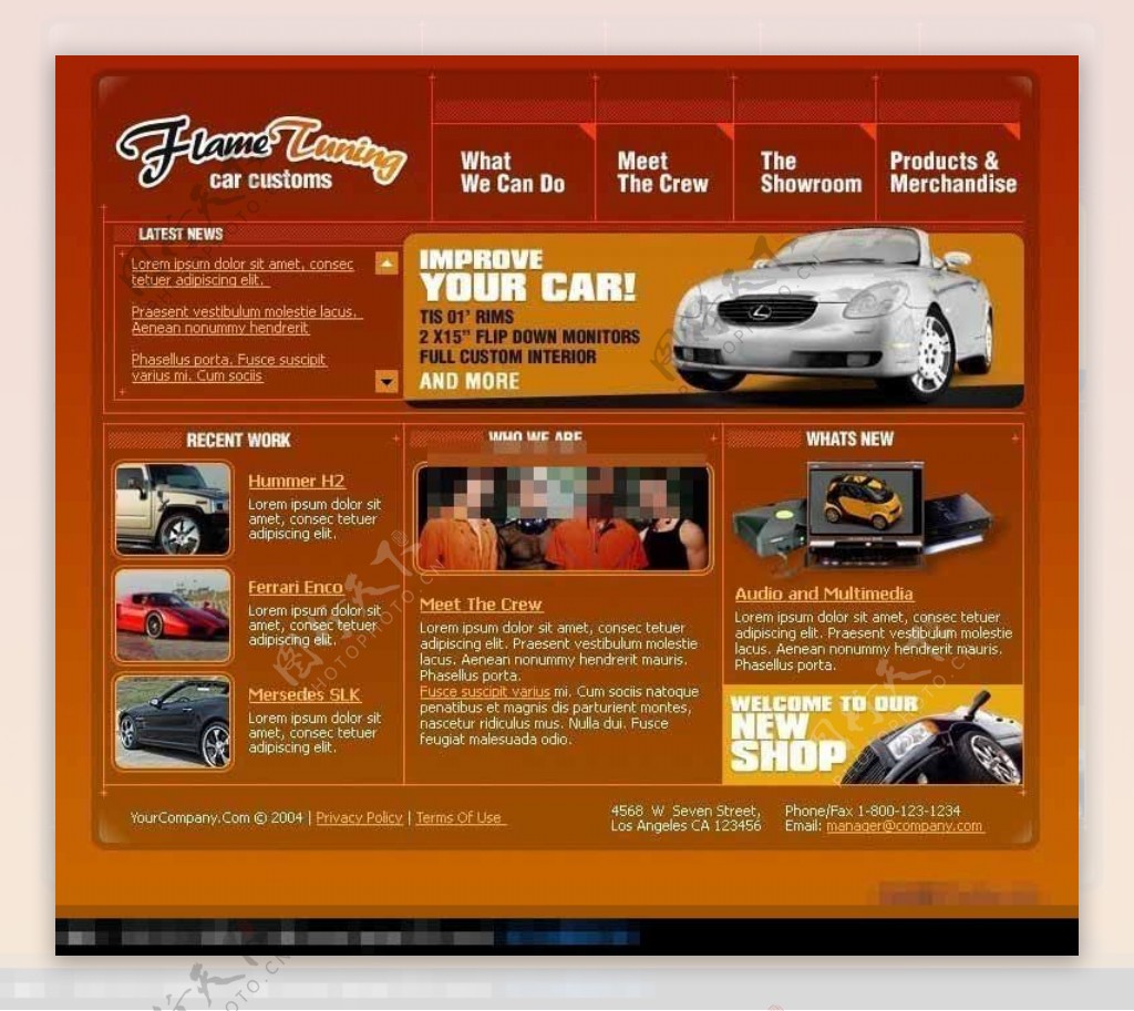 汽车俱乐部网站设计模板