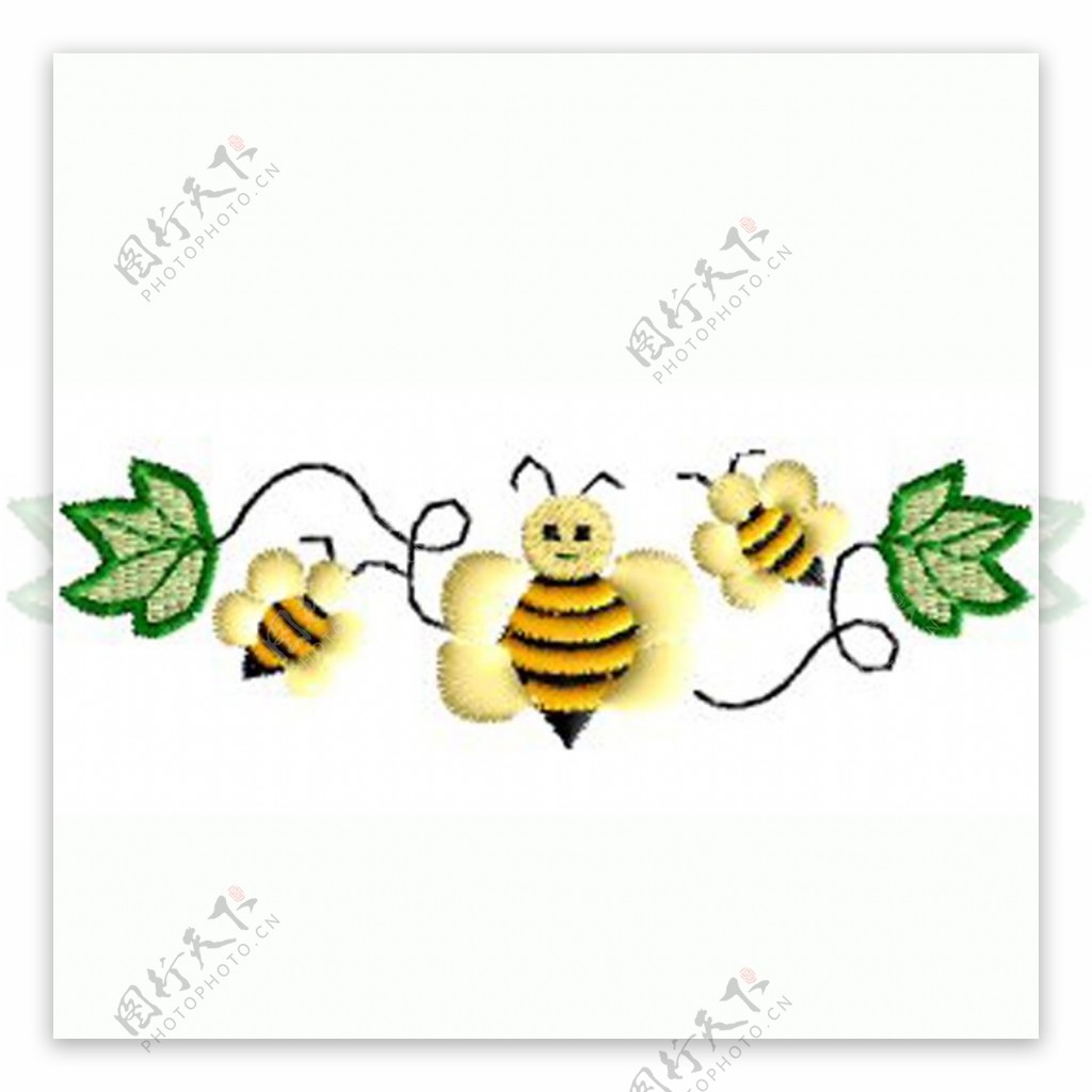 绣花藤蔓藤条蜜蜂免费素材