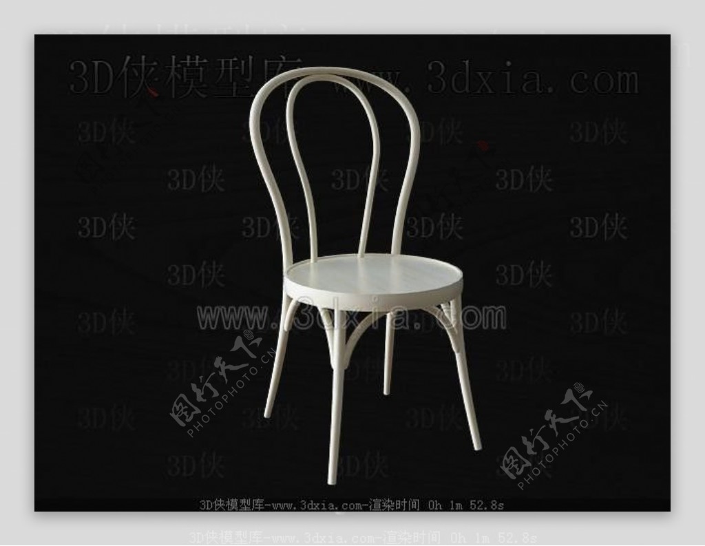 白色时尚的金属框架的椅子