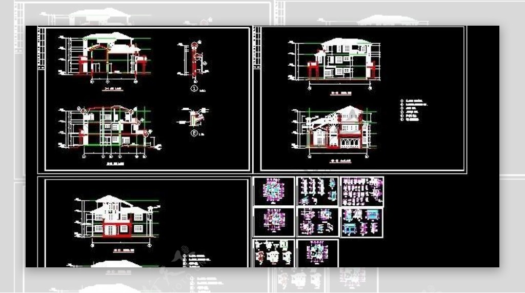 三层外观实用型住宅施工设计图