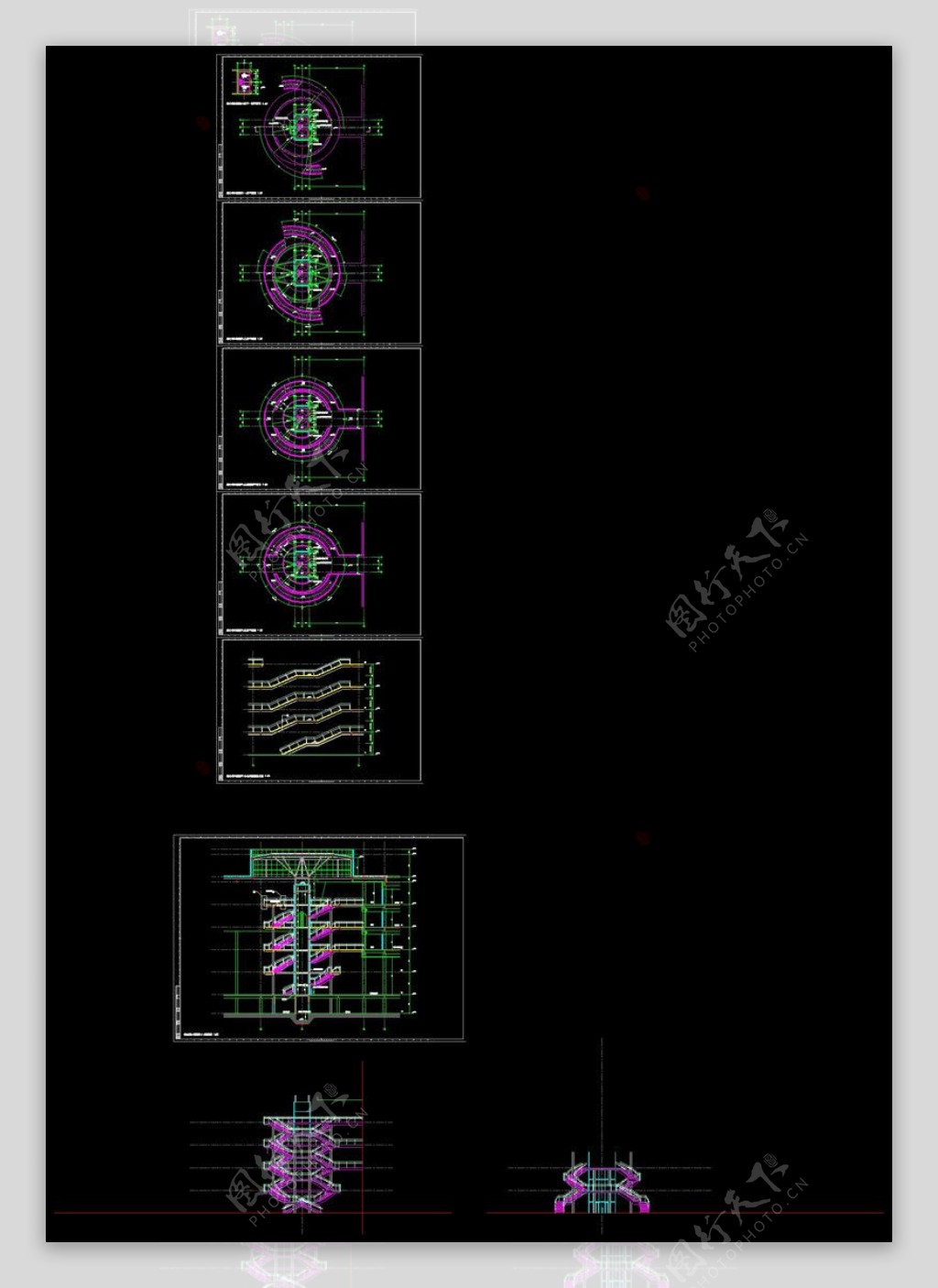 旋转楼梯cad图纸