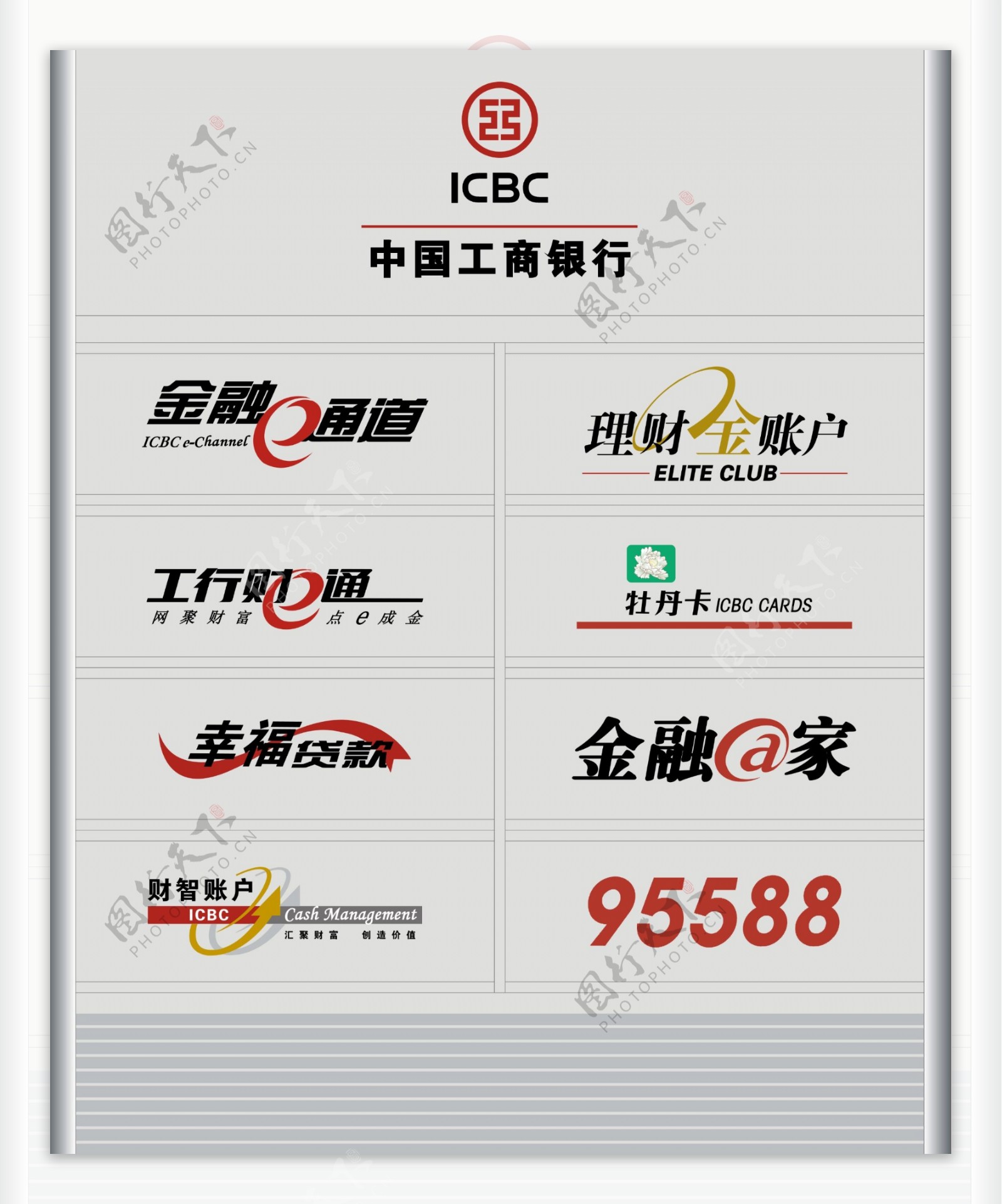 psd分层中国工商银行标识素材图片