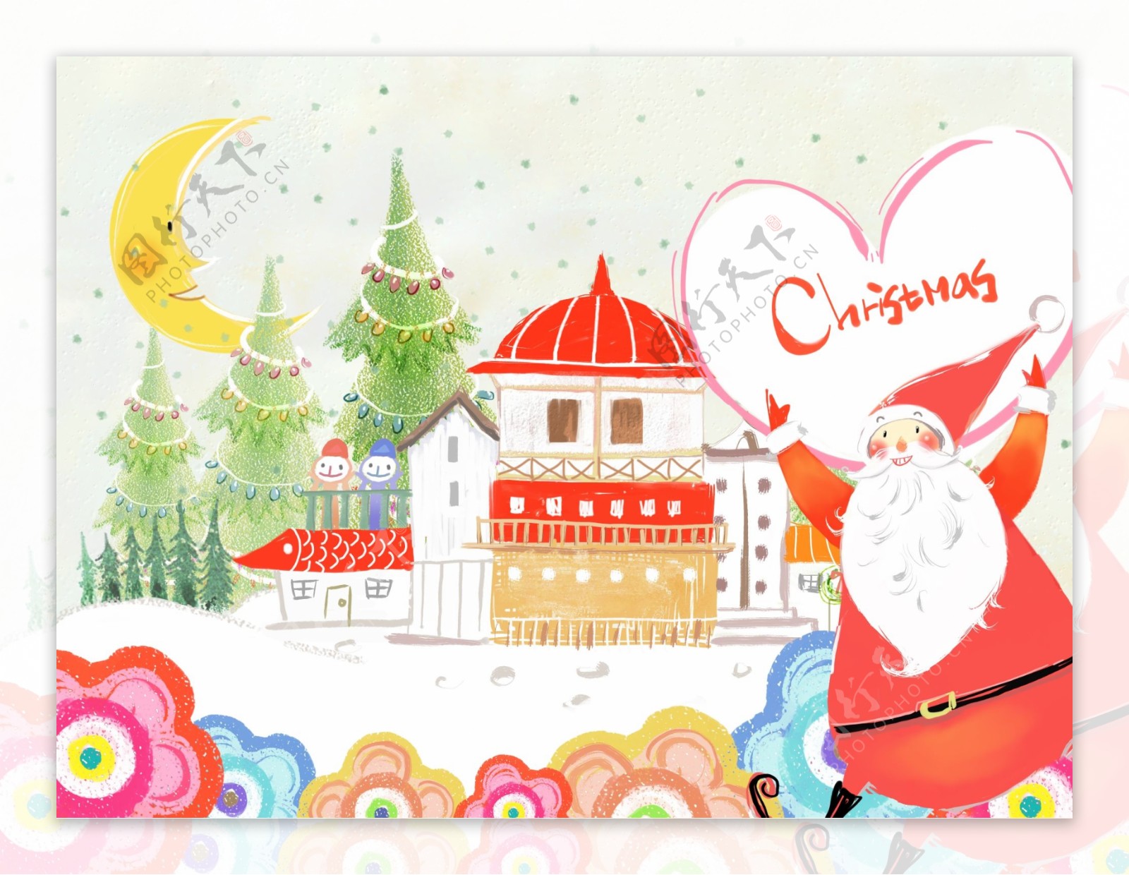 HanMaker韩国设计素材库卡通漫画圣诞老人可爱圣诞节礼物