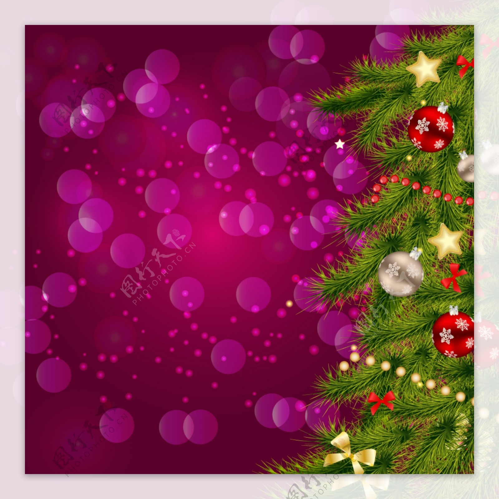 紫色圣诞背景