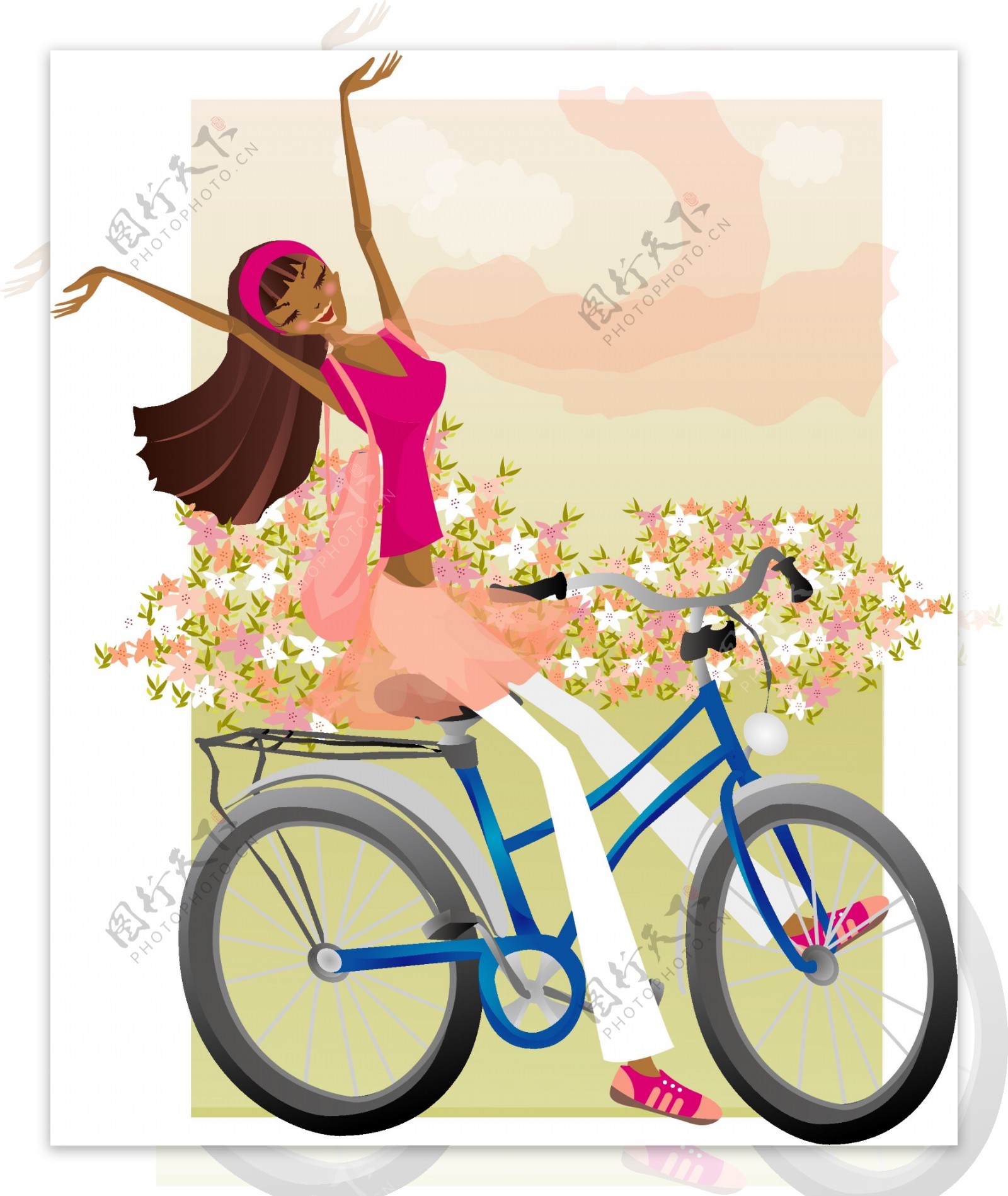 骑脚踏车的女孩