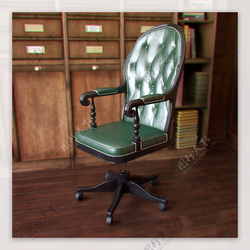 绿色简单经典的老板椅