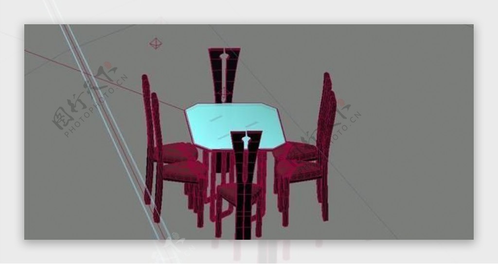 室内装饰家具桌椅组合583D模型