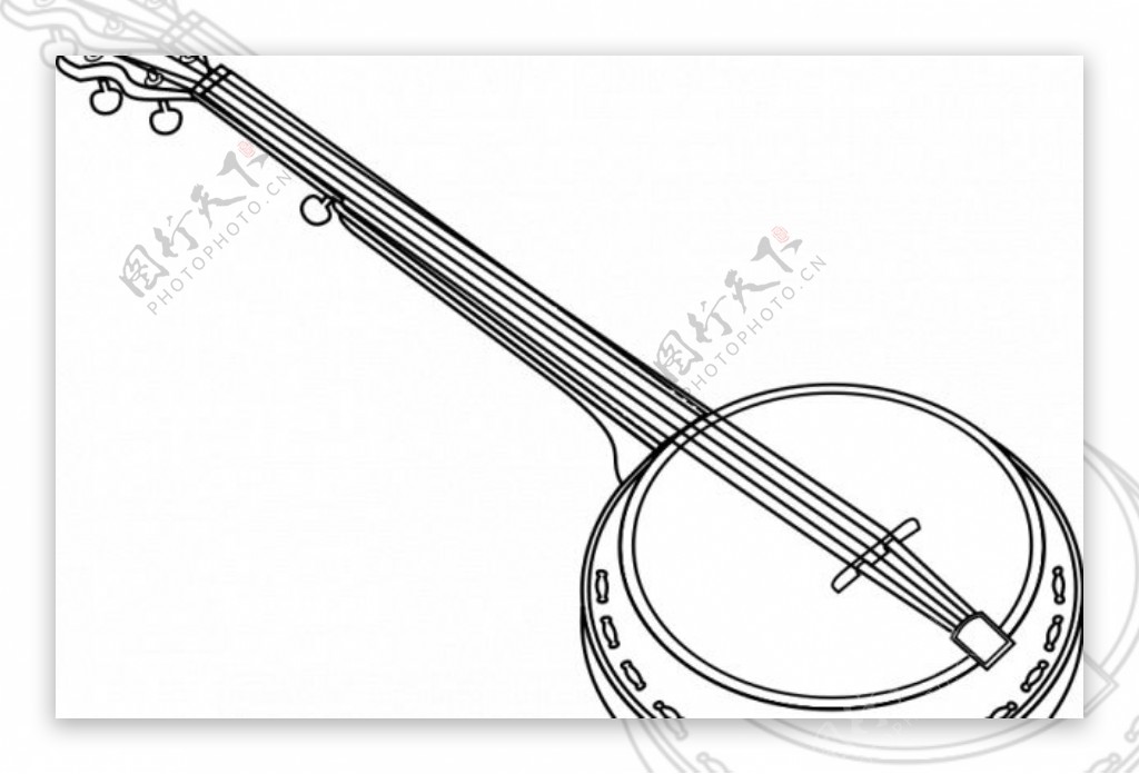 向量的五弦琴弦乐器的插图