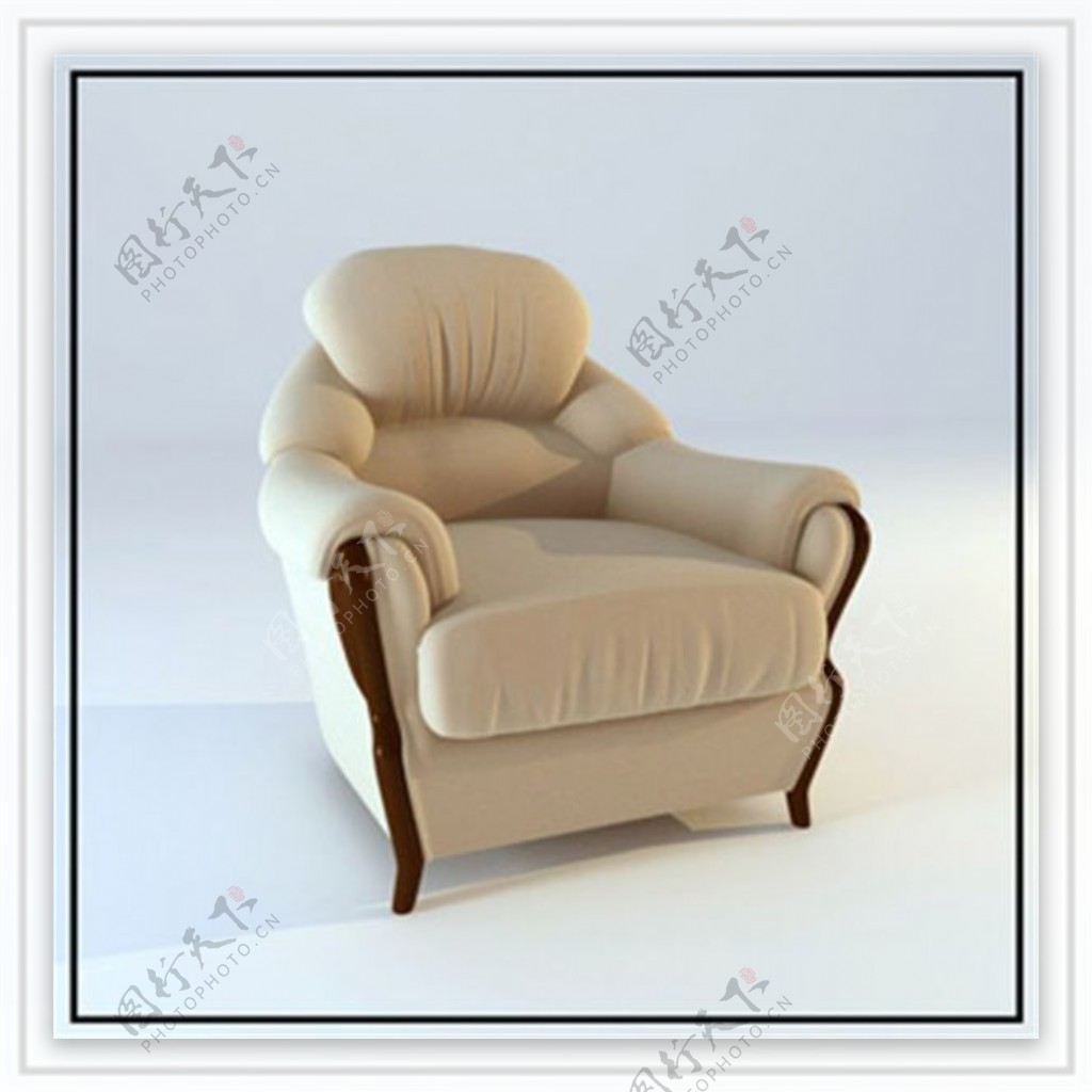 白色软椅子3模型素材