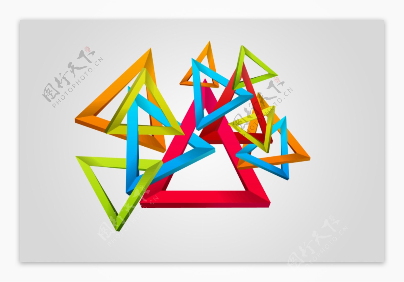 多色三角框架组合型PSD源文件