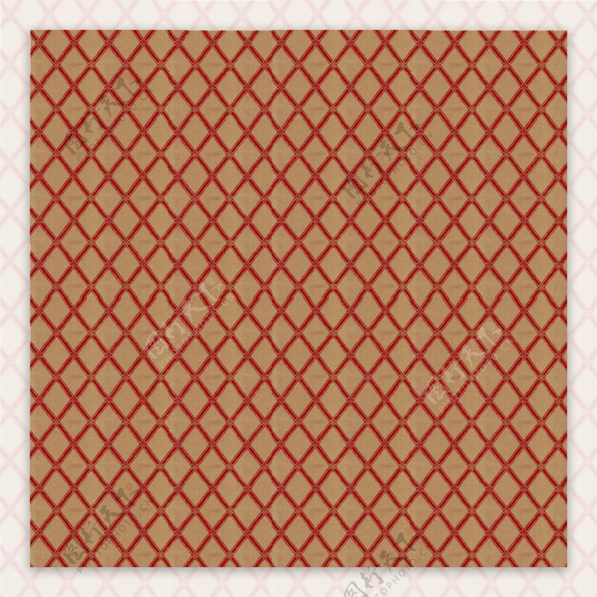三层红色花纹成品窗帘Curtain43
